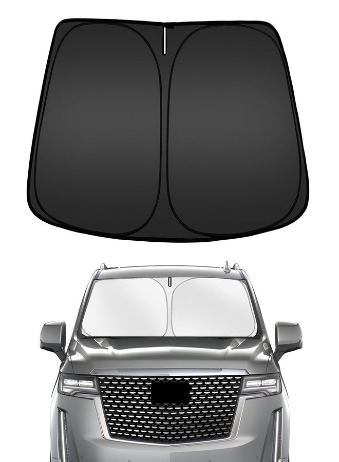 ARISMOTOR Windshield Sun Shade for Cadillac Escalade 2021-2025 2026, Custom Fit Foldable Front Window Sunshade Sun Visor Protector, Block UV Rays Keep Your Car Cooler - Image 1